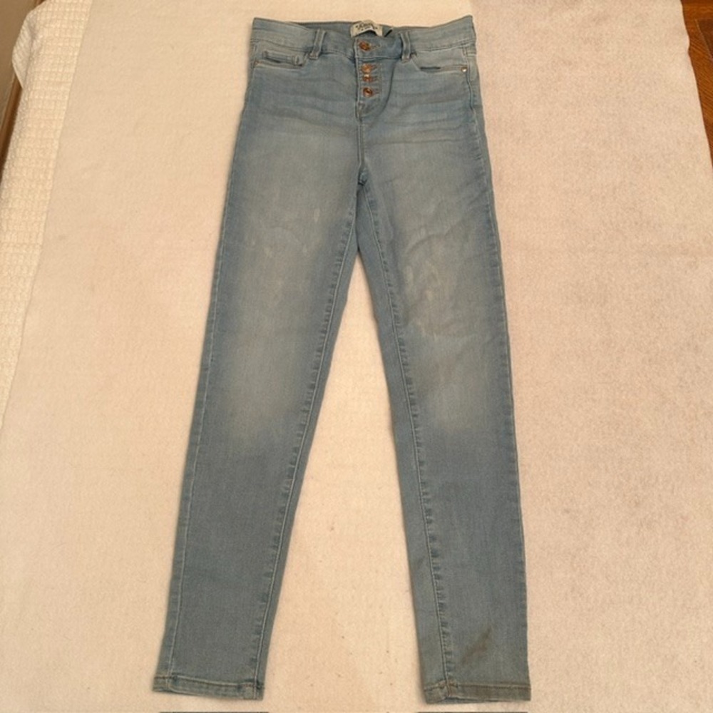 Revery Kids Girls High Rise Skinny Jeans Light Wash Size 14 Button Fly Stretch